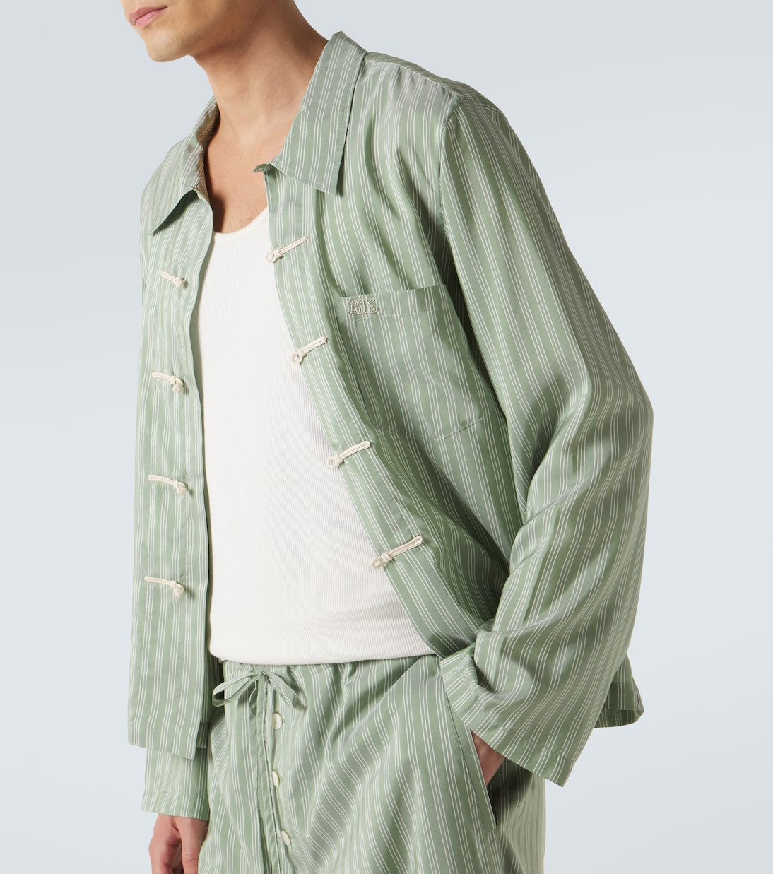 Bode - Sylvan striped silk shirt