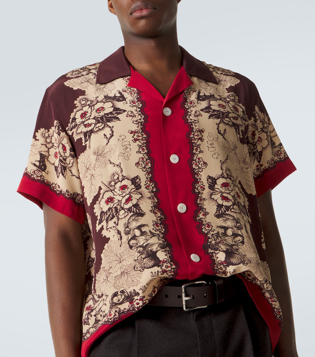 Bode - Printed silk bowling shirt
