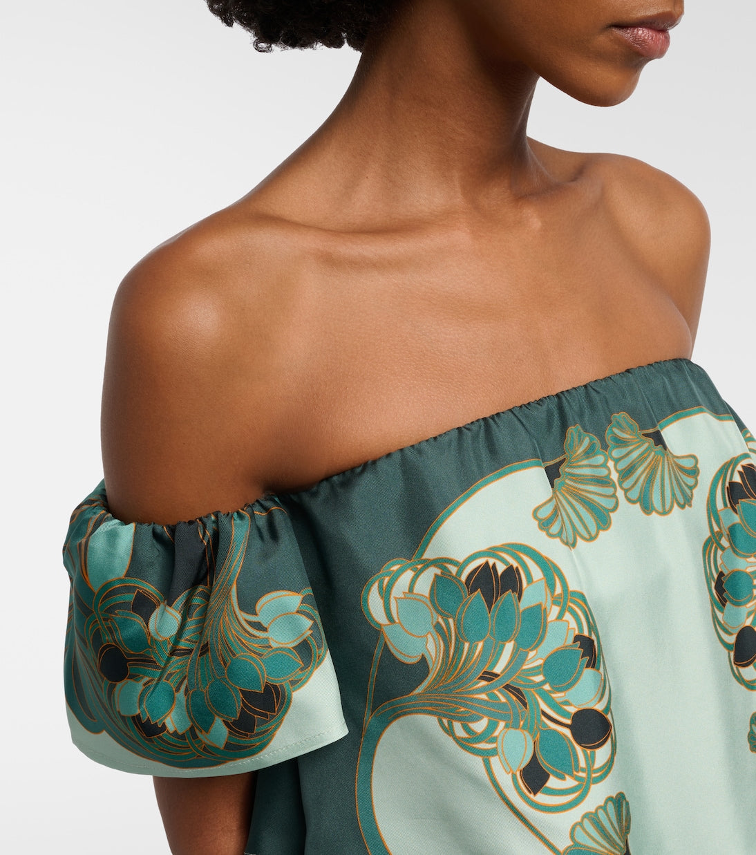 La DoubleJ - Sand Dollar printed silk top