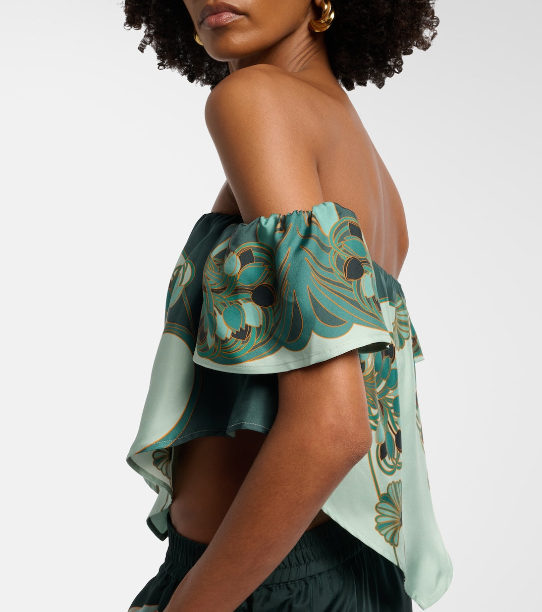 La DoubleJ - Sand Dollar printed silk top