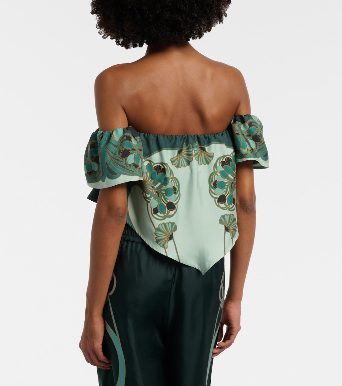 La DoubleJ - Sand Dollar printed silk top