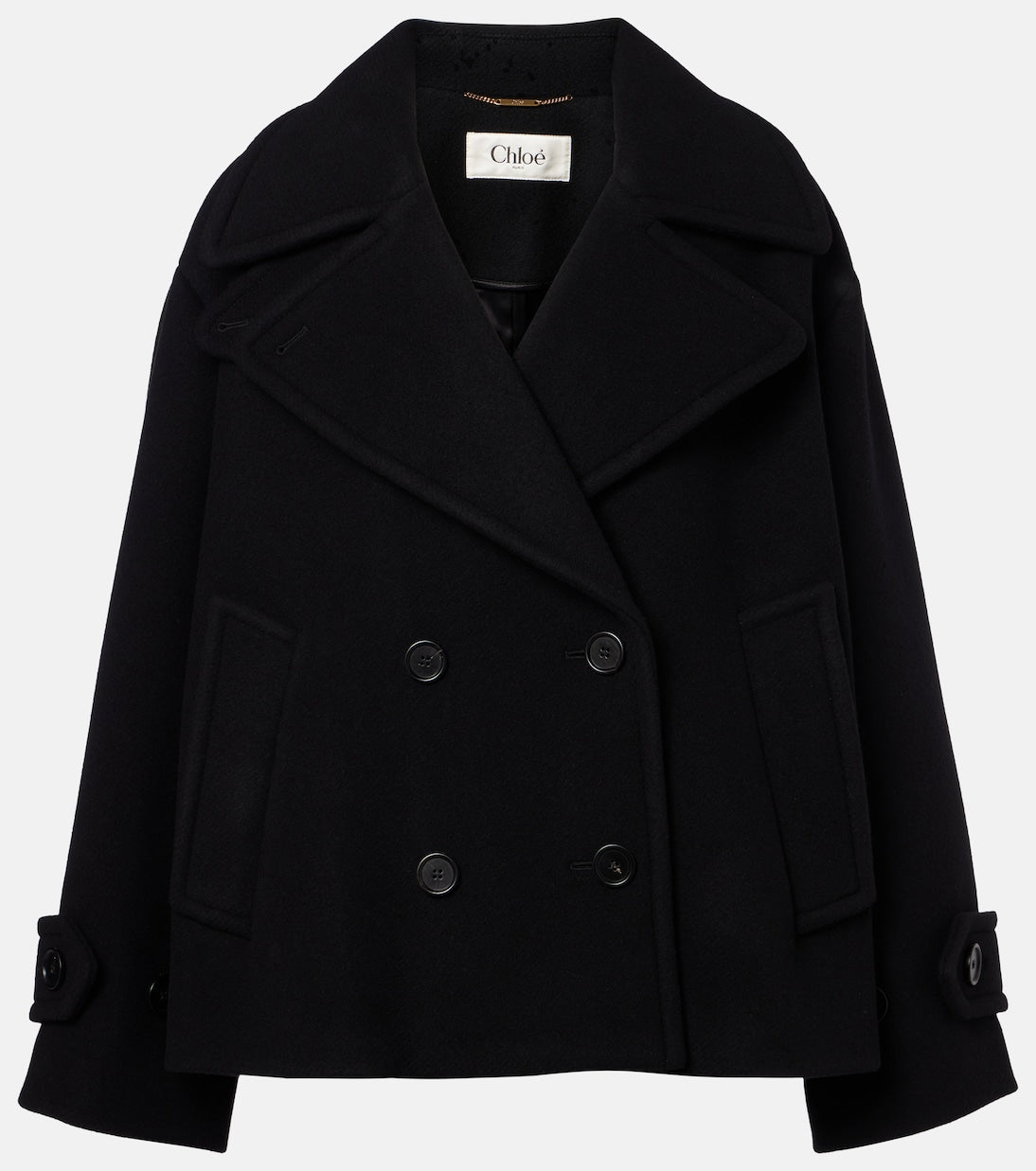 Chloé - Double-breasted wool-blend peacoat
