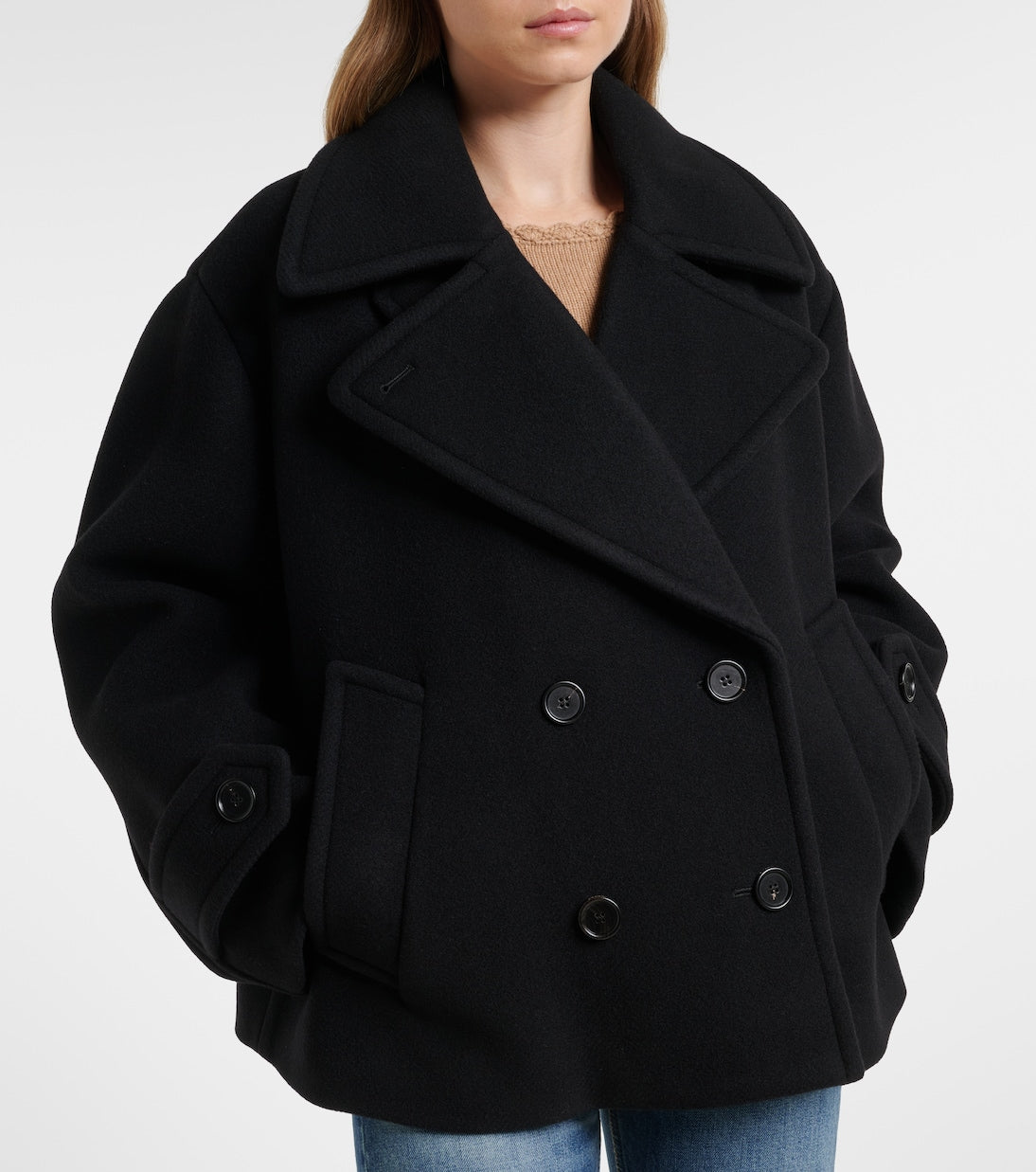 Chloé - Double-breasted wool-blend peacoat