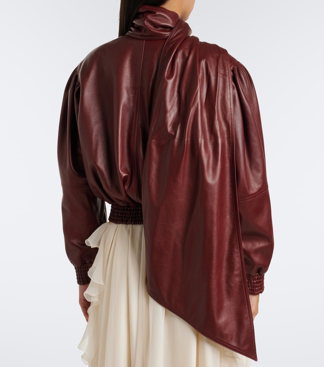 Chloé - Cropped leather bomber jacket