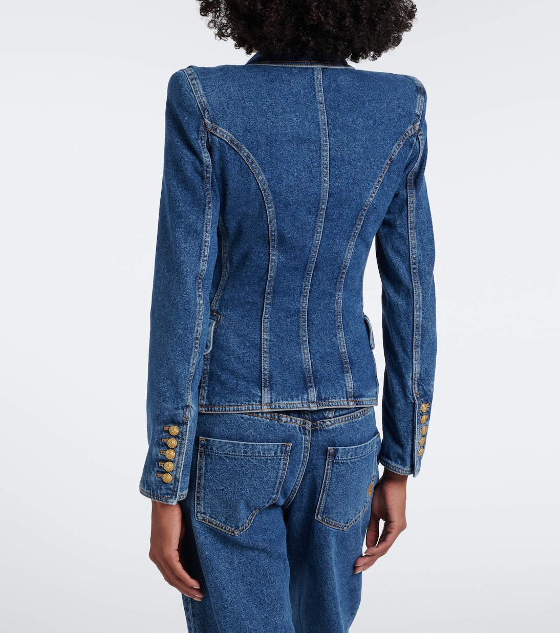Balmain - Double-breasted denim blazer