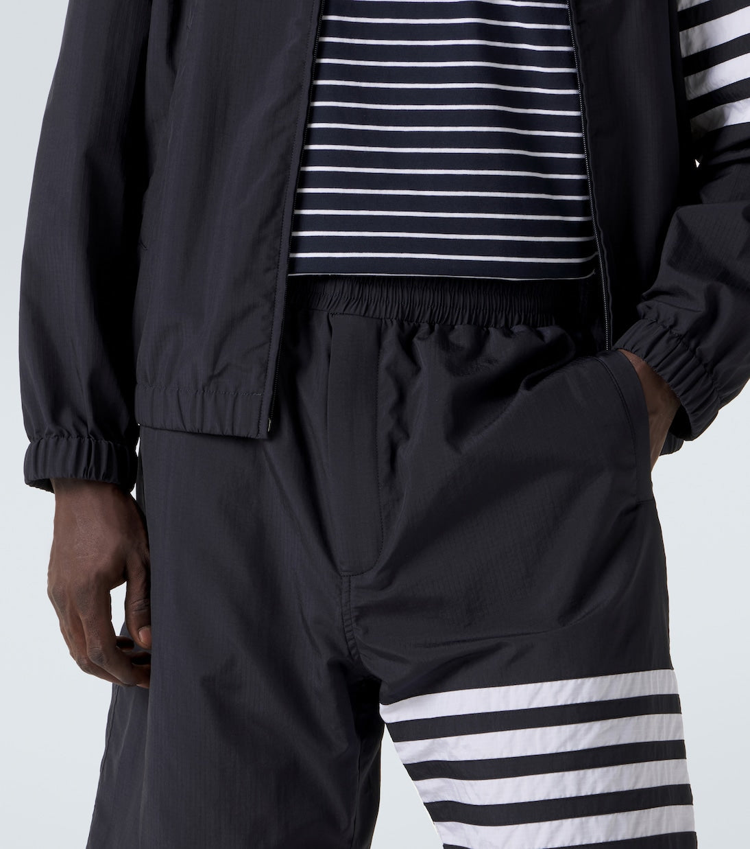 Thom Browne - 4-Bar ripstop shorts
