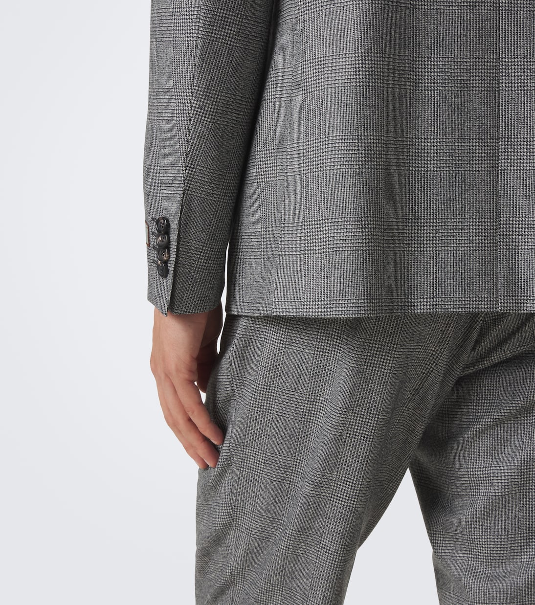 Canali - Checked double-breasted wool suit