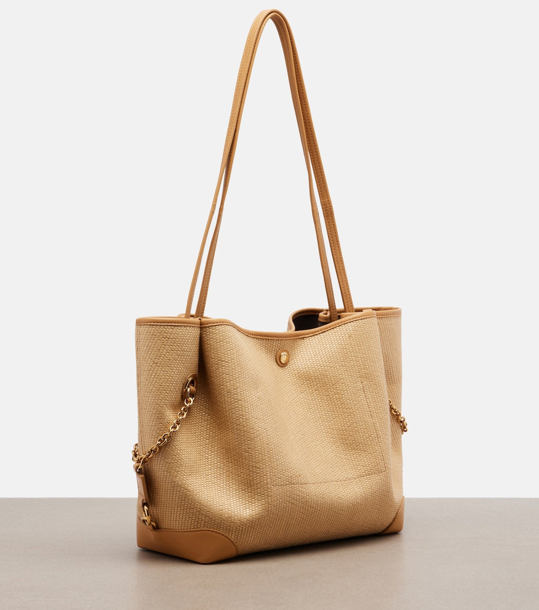 Chloé - Chloé Clover Medium raffia-effect tote bag