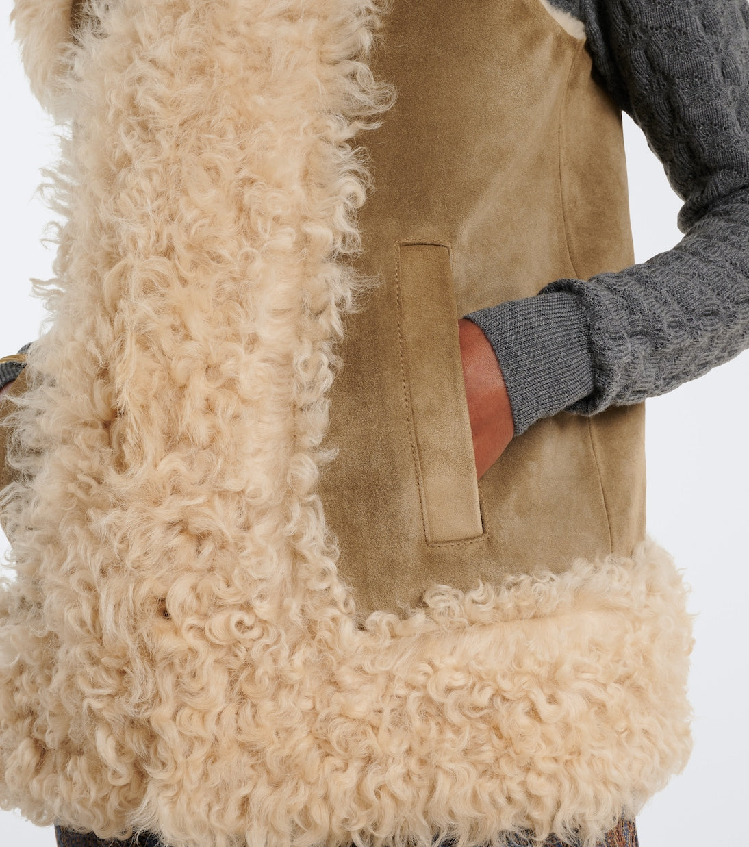 Etro - Shearling-lined embroidered vest