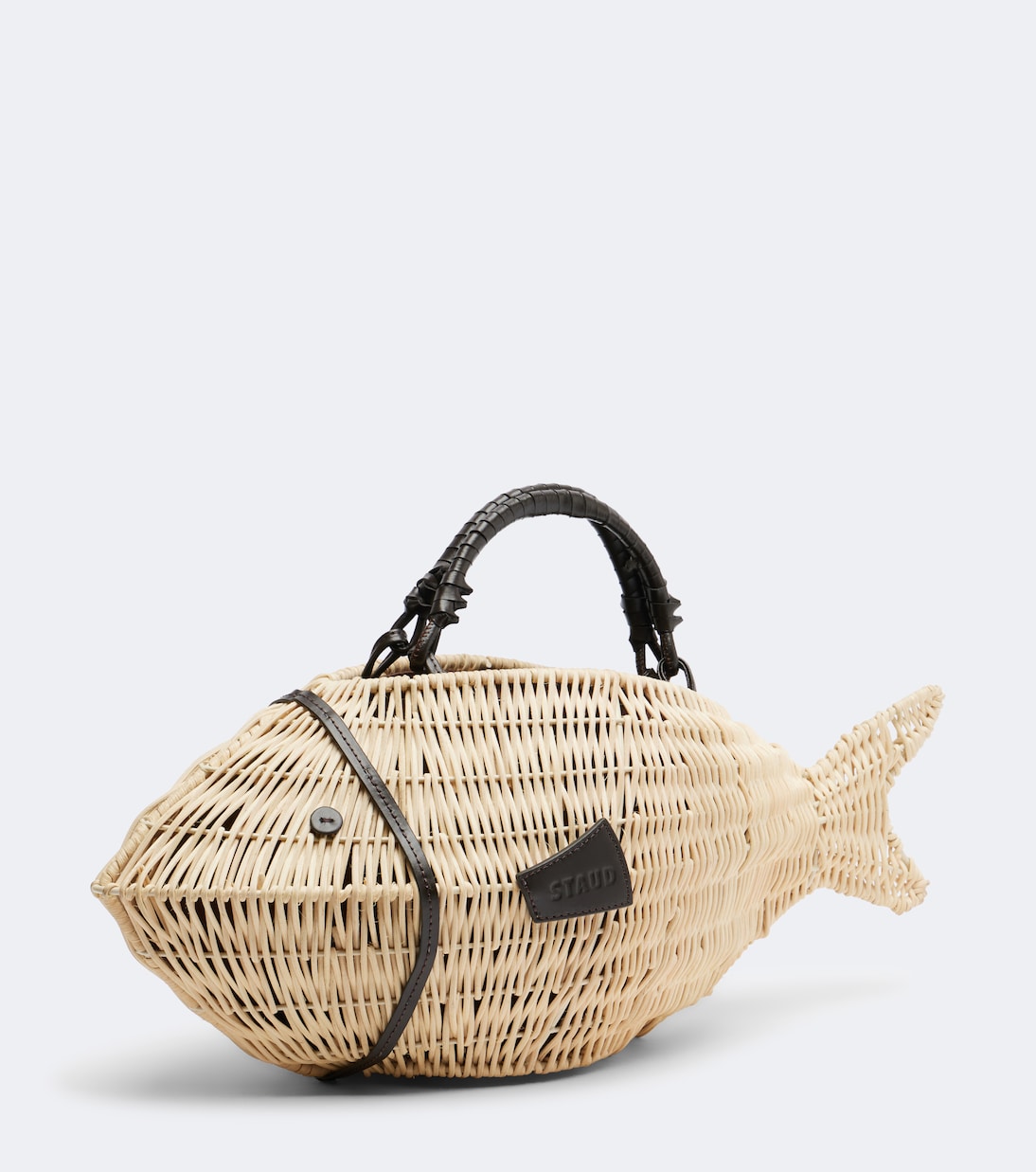 Staud - Cleo Small wicker top-handle bag