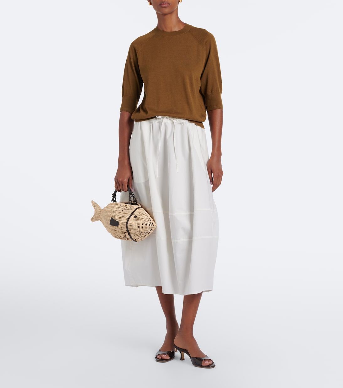 Staud - Cleo Small wicker top-handle bag