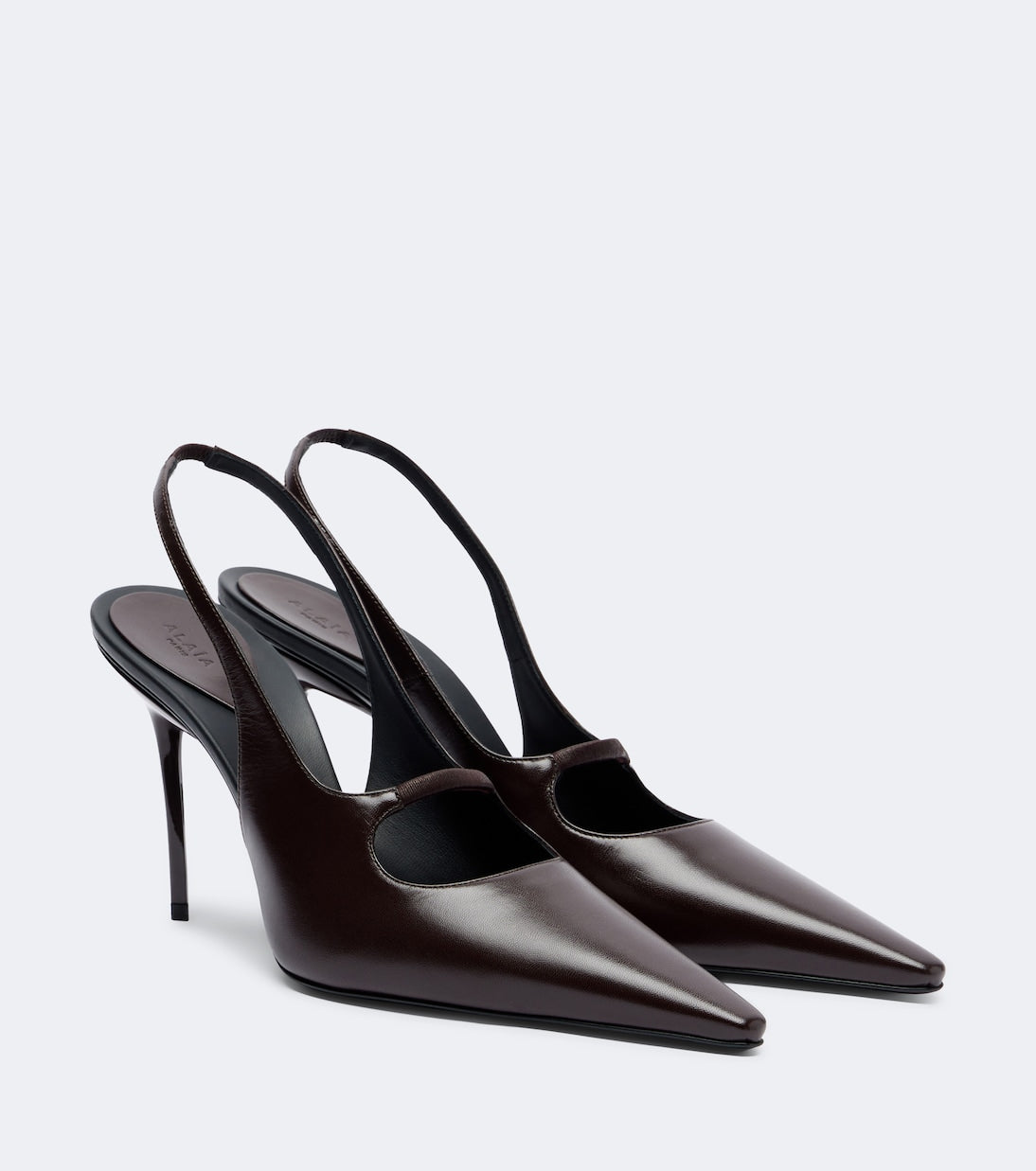 Alaïa - Drop leather slingback pumps