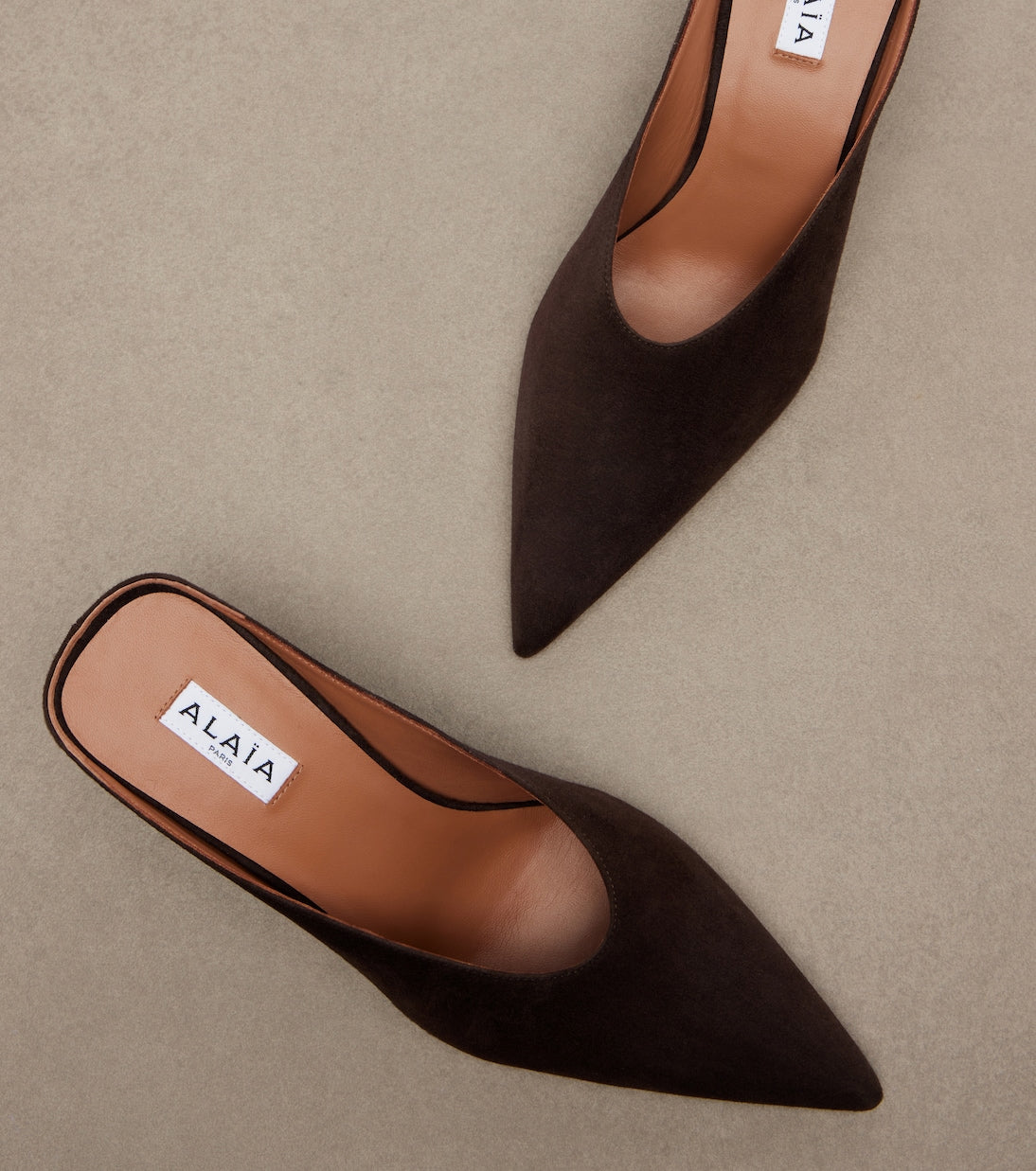 Alaïa - Cube suede wedge mules