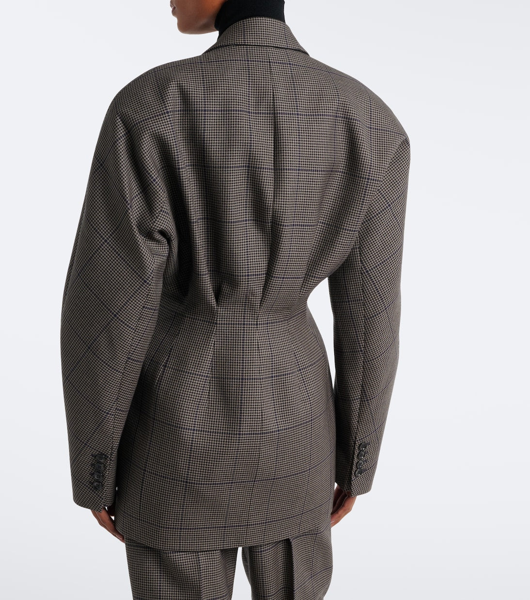 Mugler - Checked oversized wool jacket