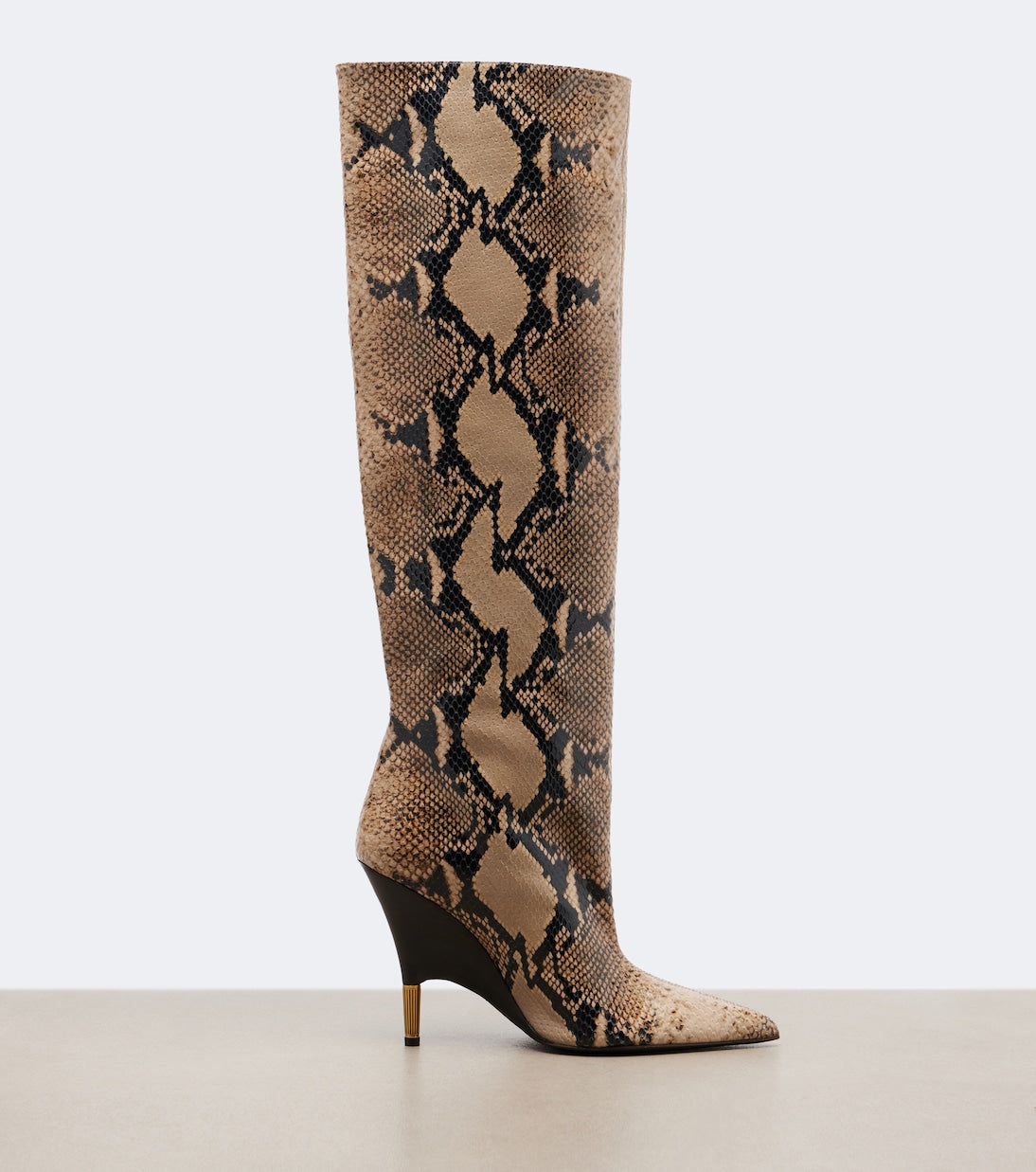 Khaite - Bella snake-effect leather knee-high boots