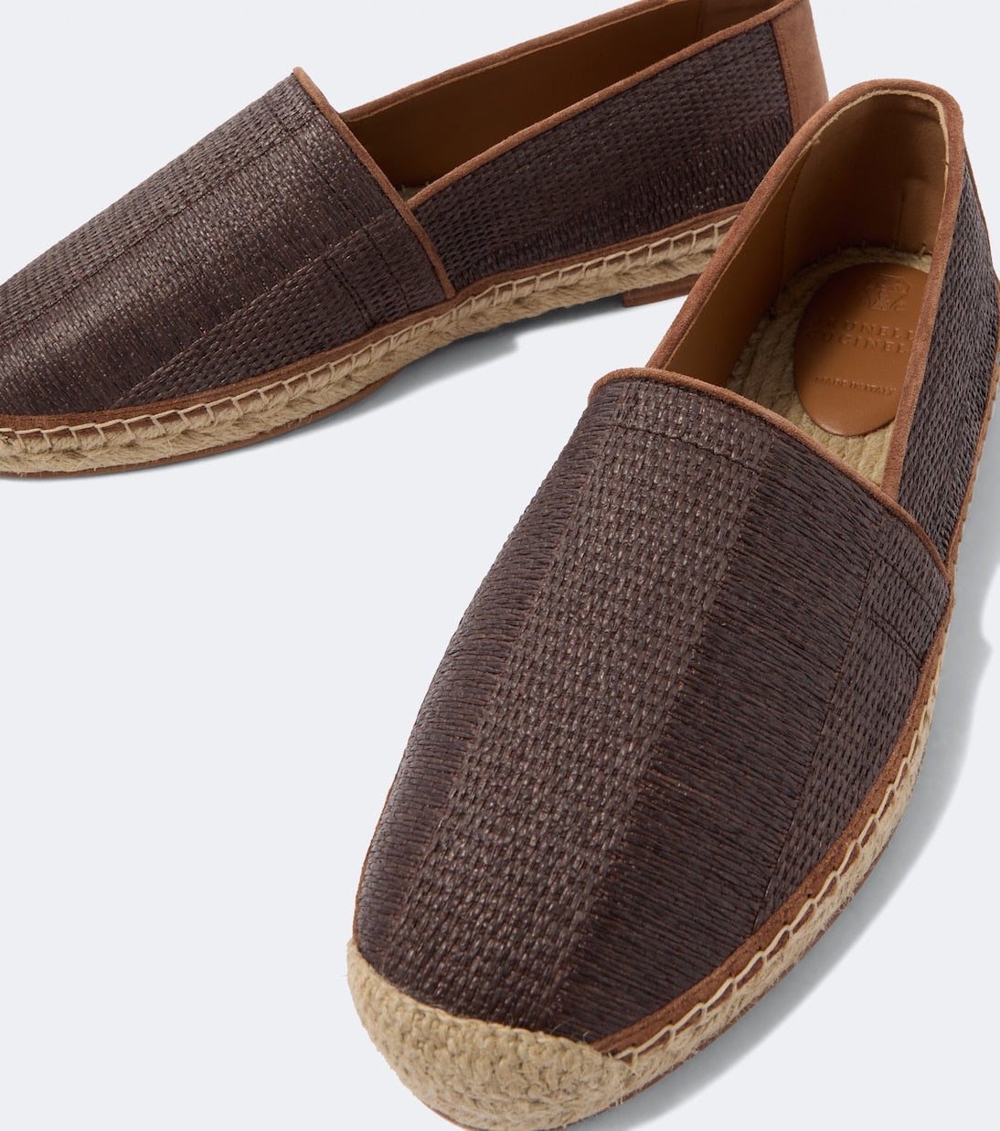 Brunello Cucinelli - Leather-trimmed espadrilles