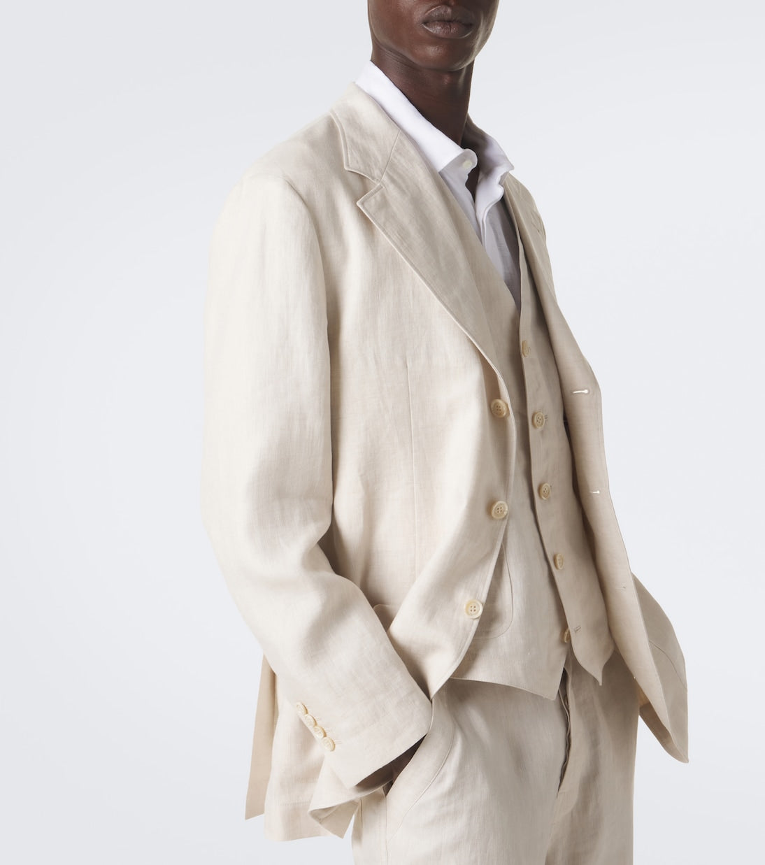 Brunello Cucinelli - Single-breasted linen blazer