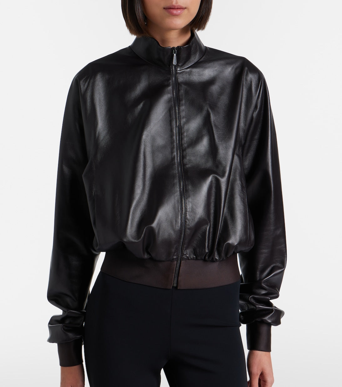 Gucci - Leather bomber jacket