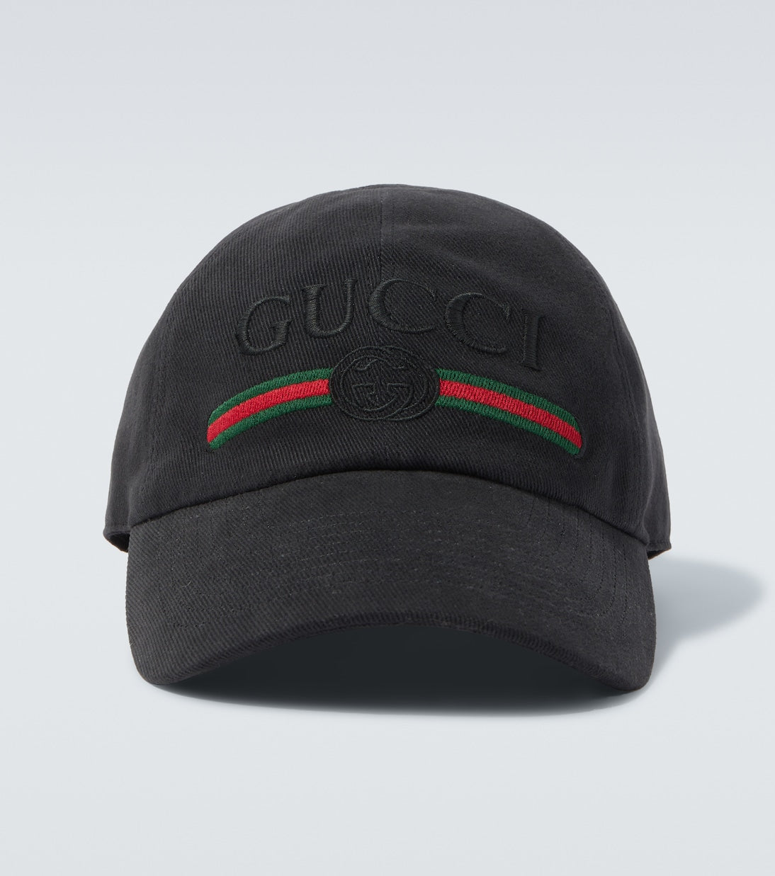 Gucci - Web Stripe cotton baseball cap