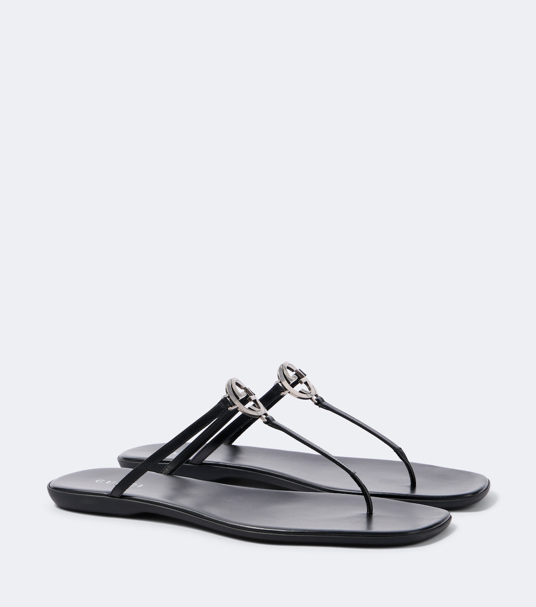 Gucci - Interlocking G leather thong sandals
