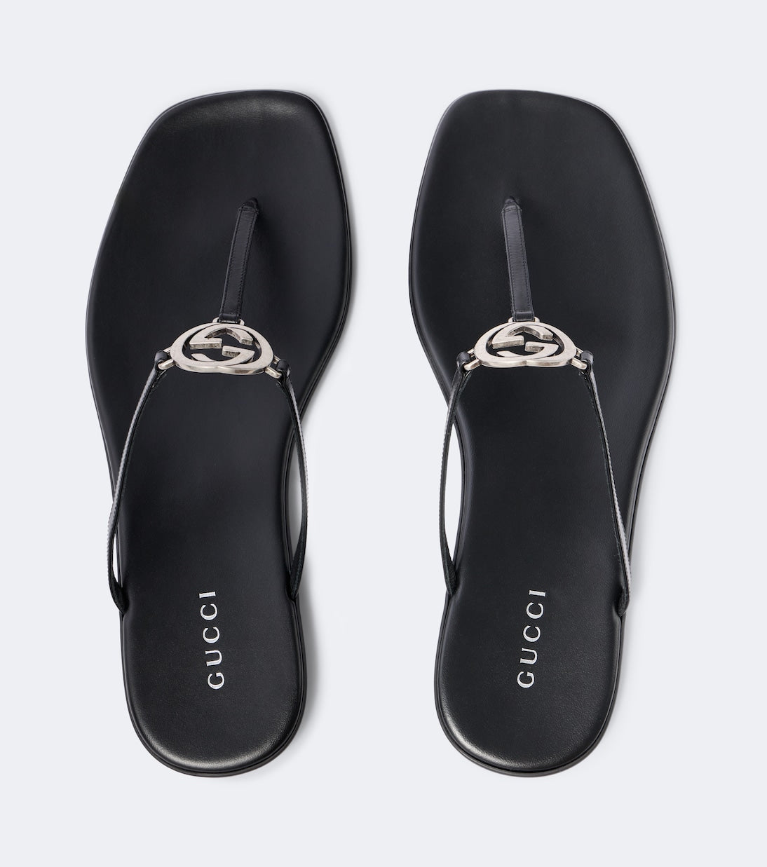 Gucci - Interlocking G leather thong sandals