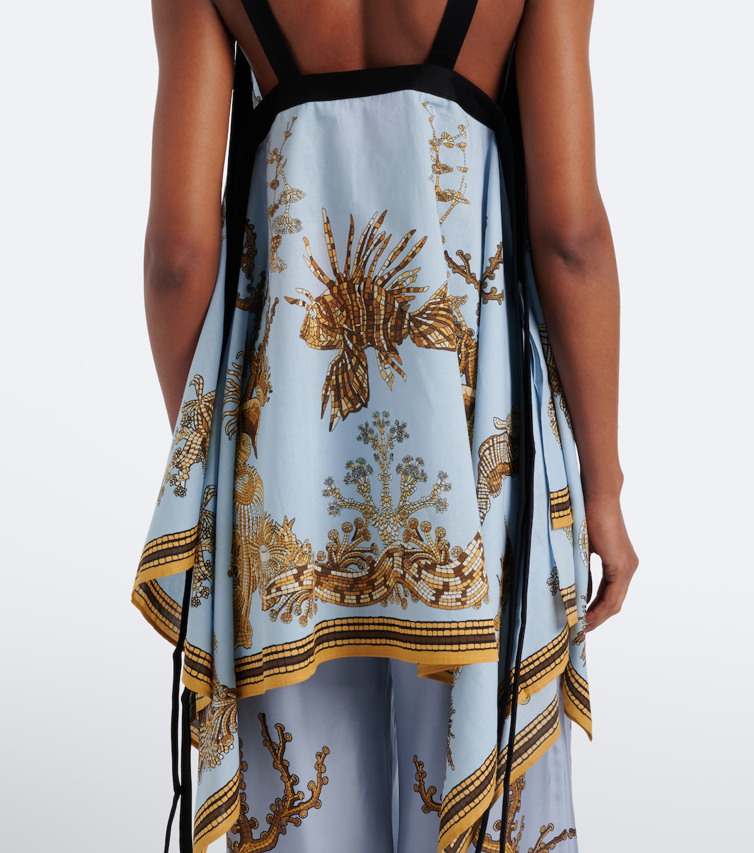 La DoubleJ - Printed asymmetric cotton top