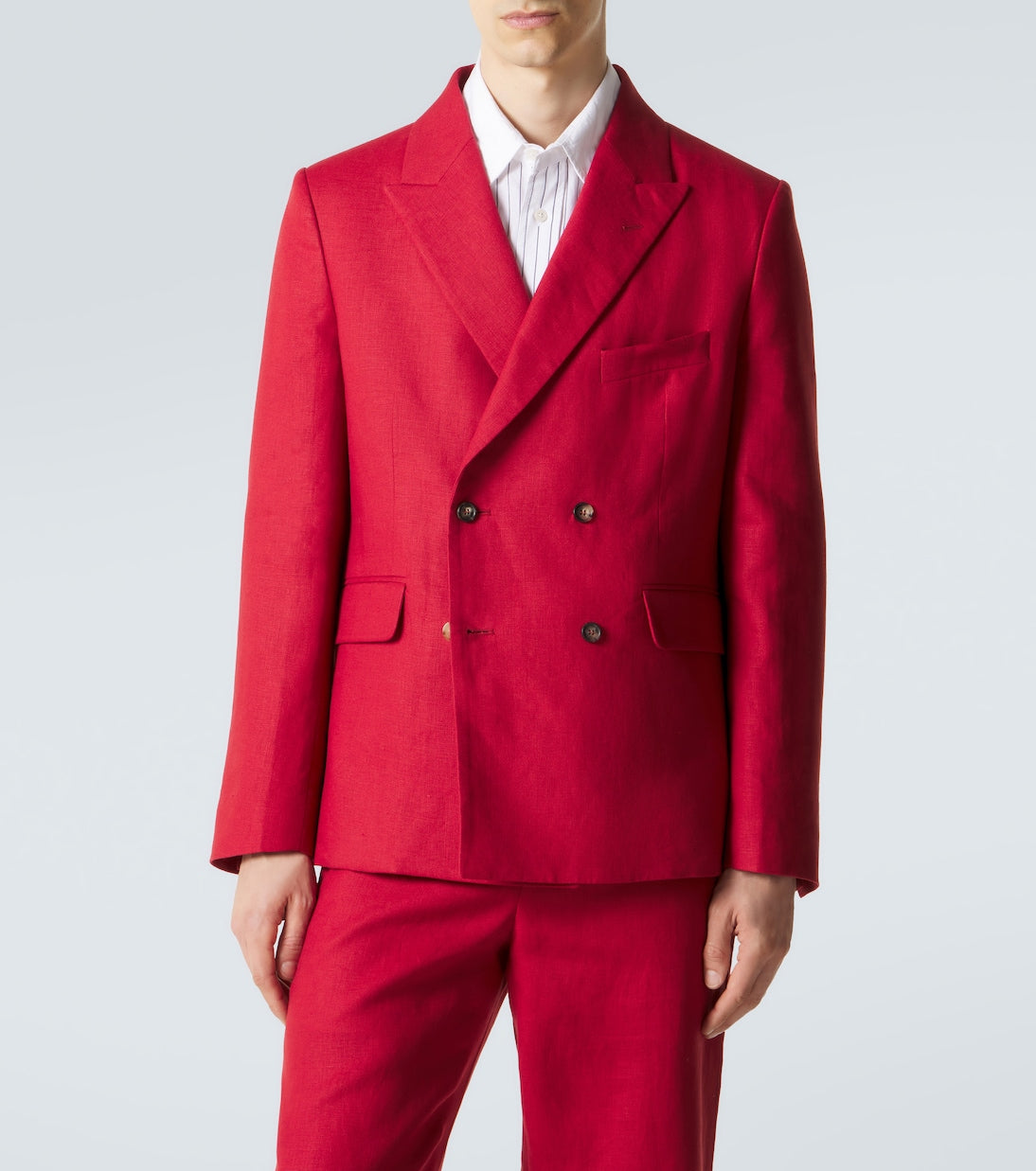 Bode - Double-breasted linen blazer