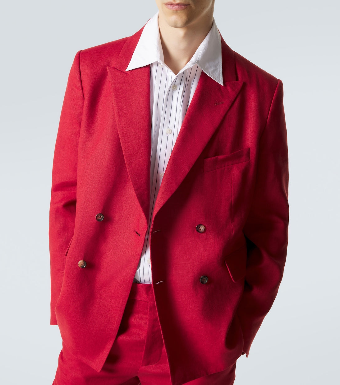 Bode - Double-breasted linen blazer