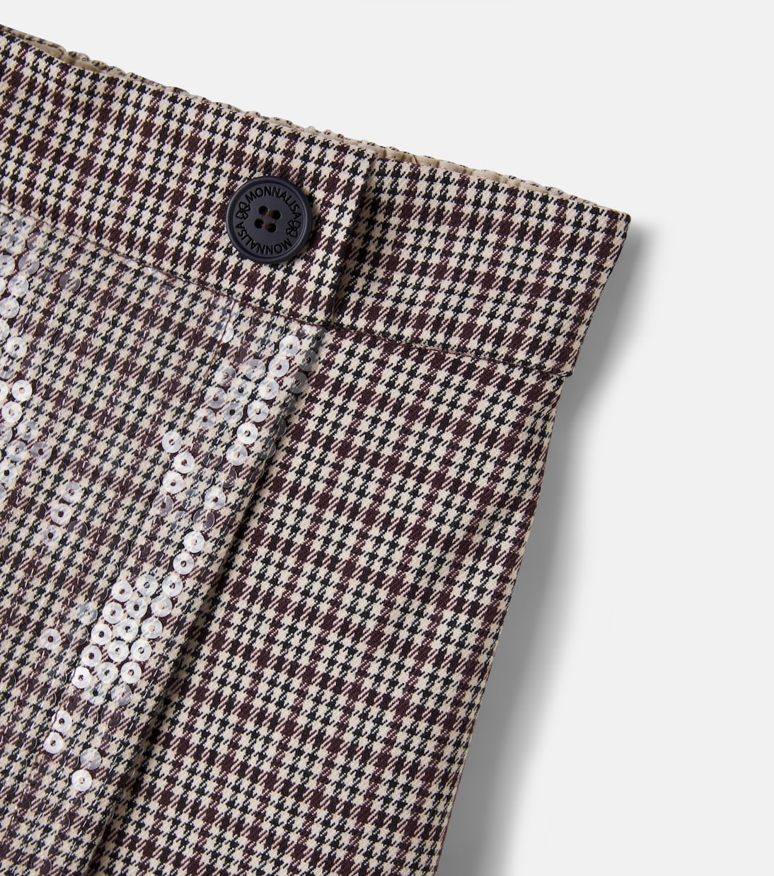Monnalisa - Houndstooth sequined skort