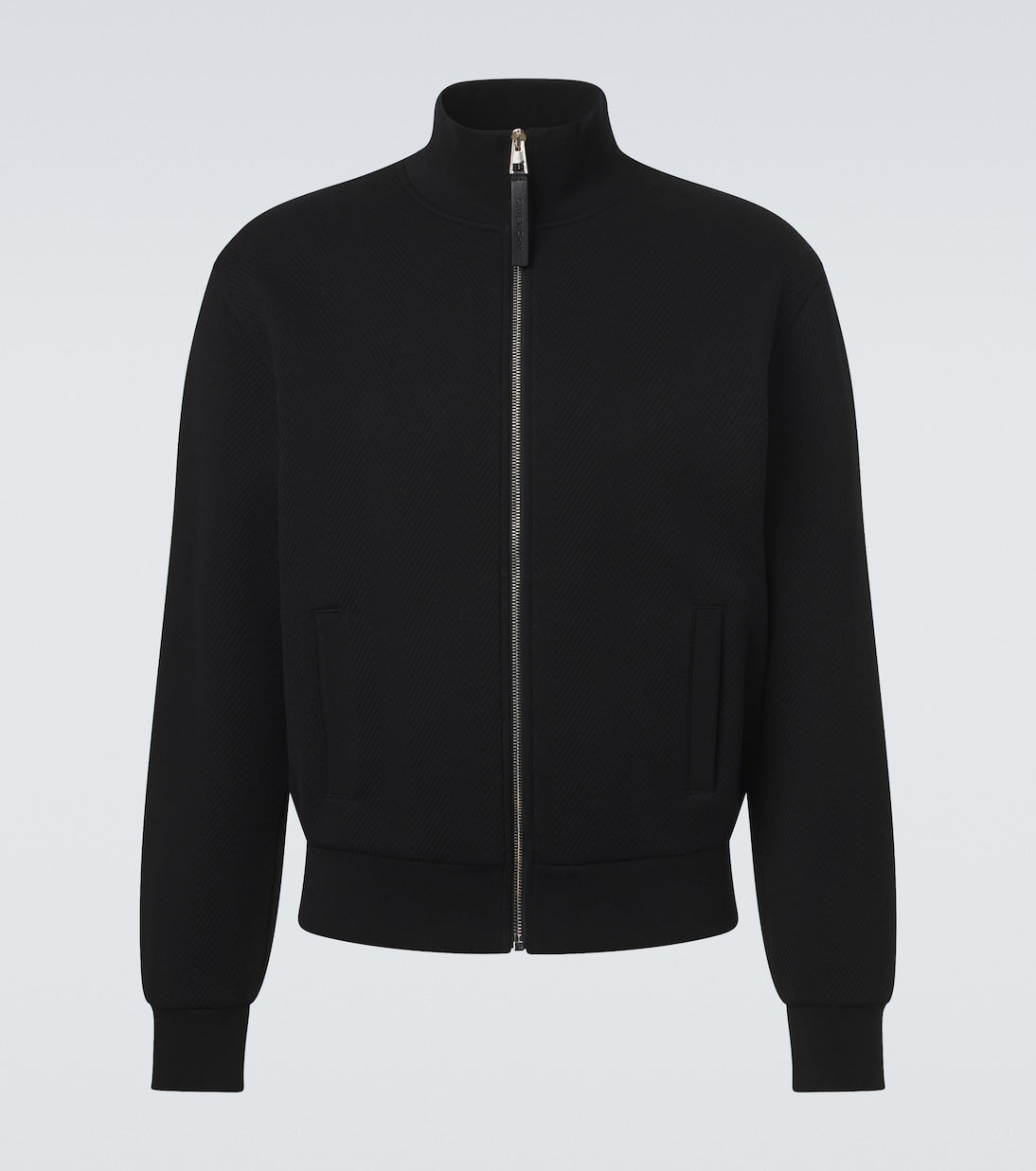 Givenchy - Herringbone cotton-blend zip-up sweater