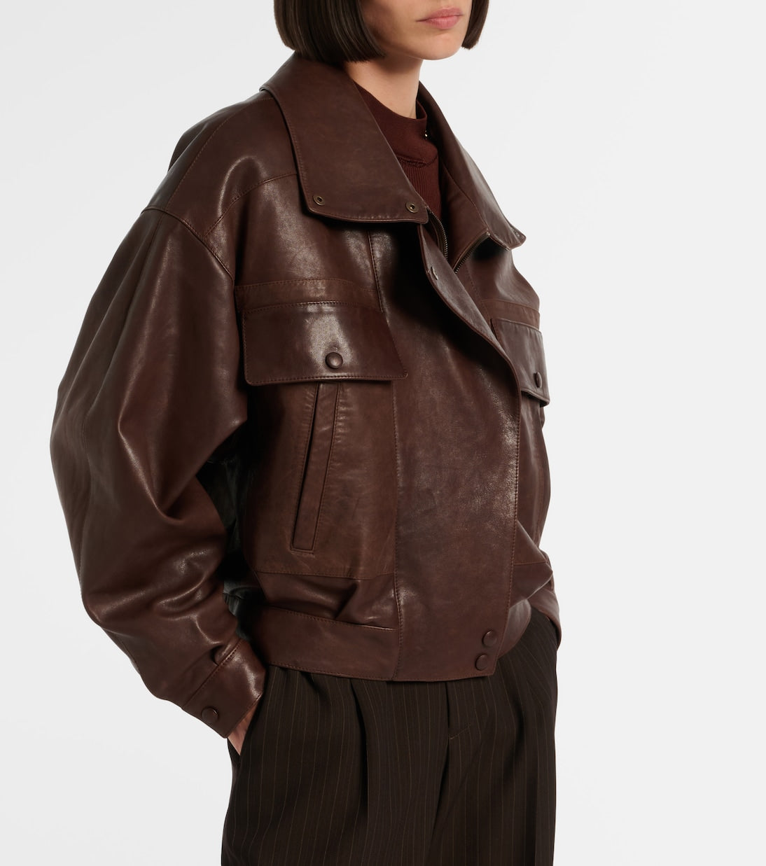 Saint Laurent - Leather bomber jacket