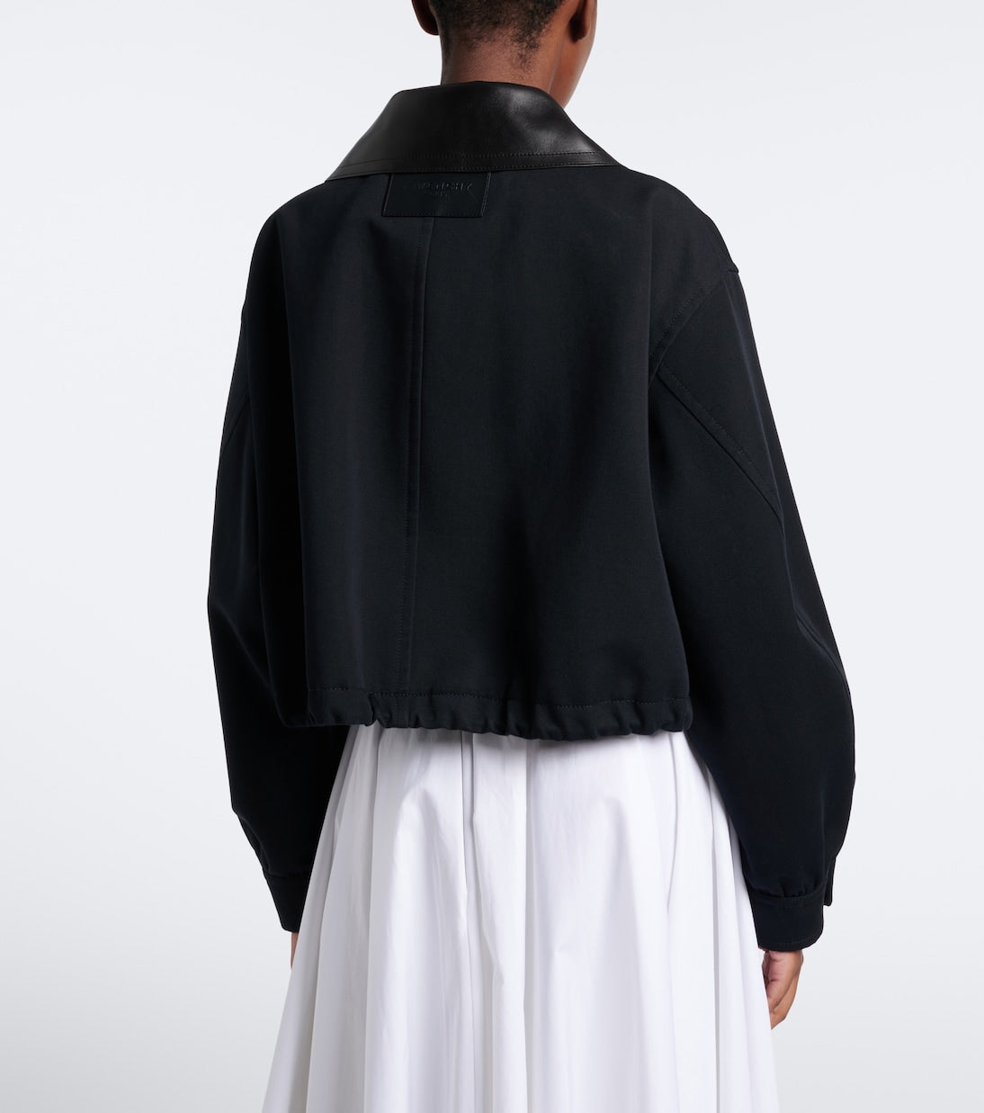 Givenchy - Leather-trimmed cotton and wool jacket
