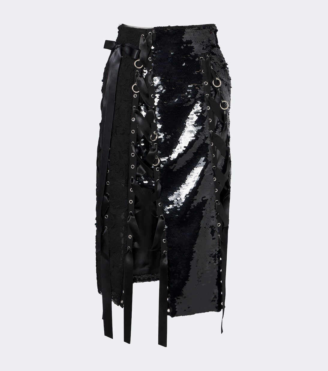 Simone Rocha - Patchwork sequined lace midi skirt