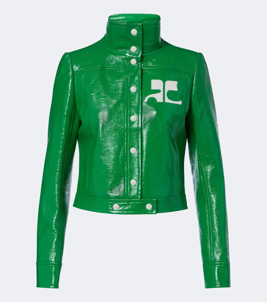 Courrèges - Logo vinyl cropped jacket