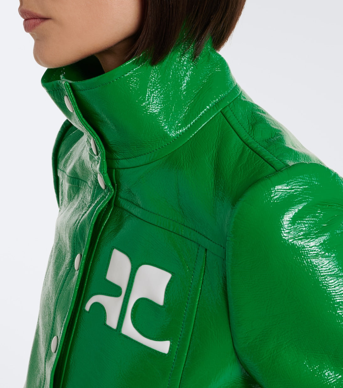 Courrèges - Logo vinyl cropped jacket
