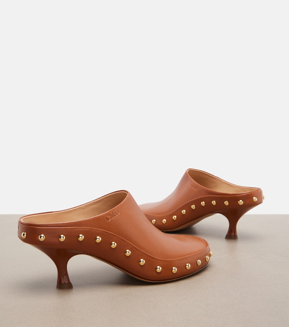 Chloé - Studded leather clogs