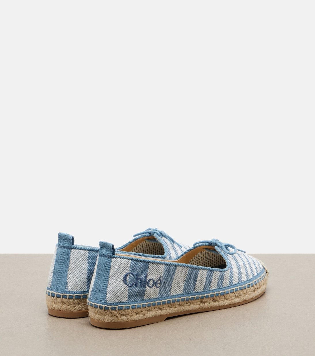 Chloé - Isla striped canvas espadrilles
