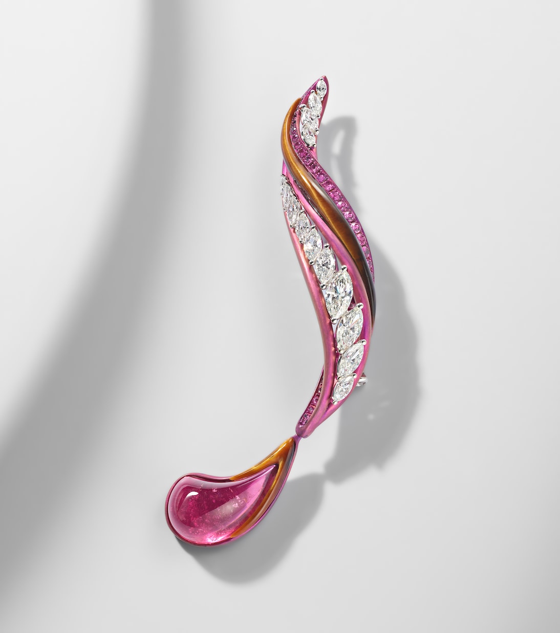 Kamyen - Titanium brooch with gemstones