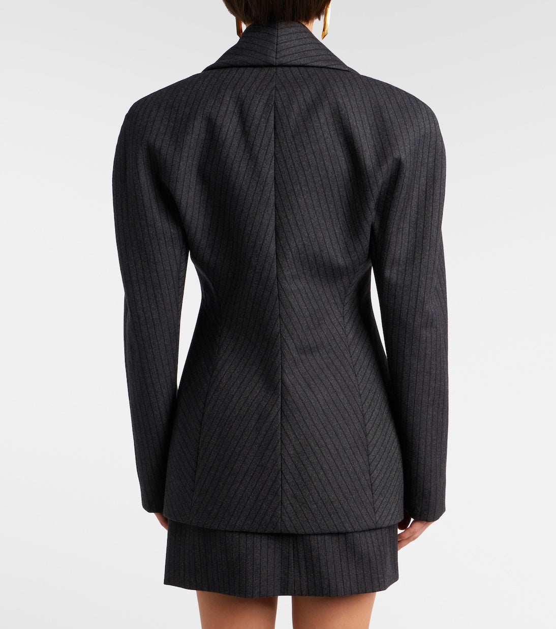 Versace - Double-breasted virgin wool twill blazer
