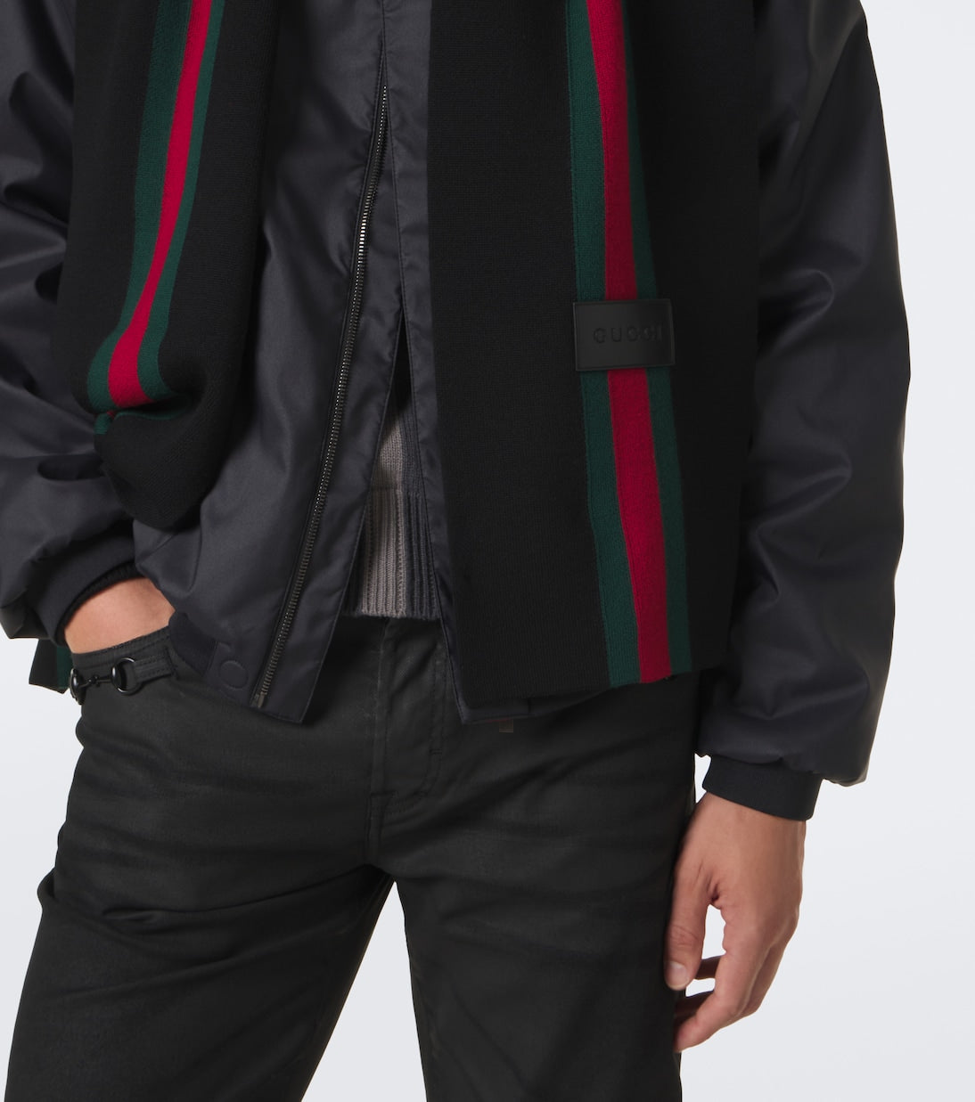 Gucci - Web Stripe wool scarf