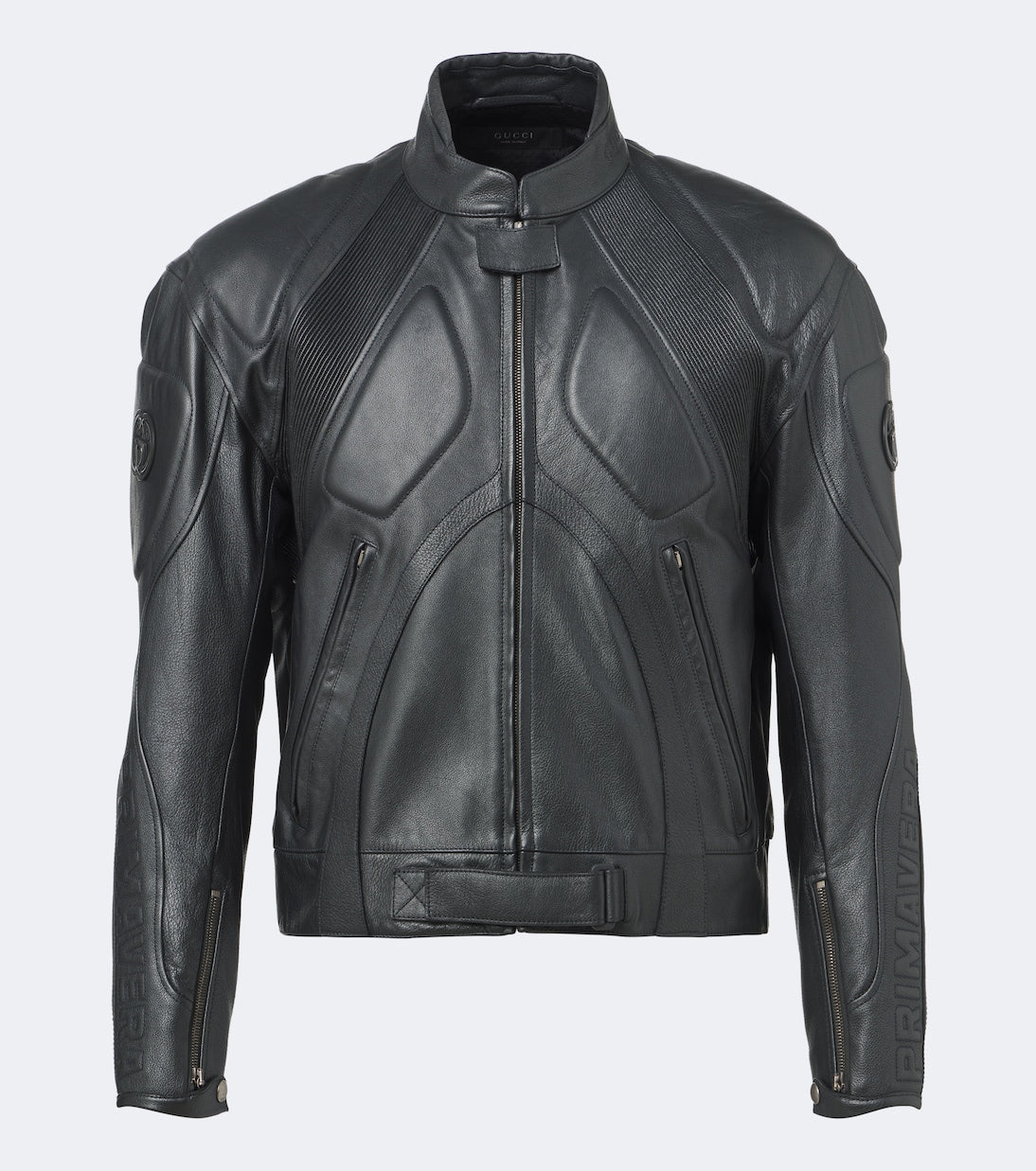 Gucci - GG leather biker jacket