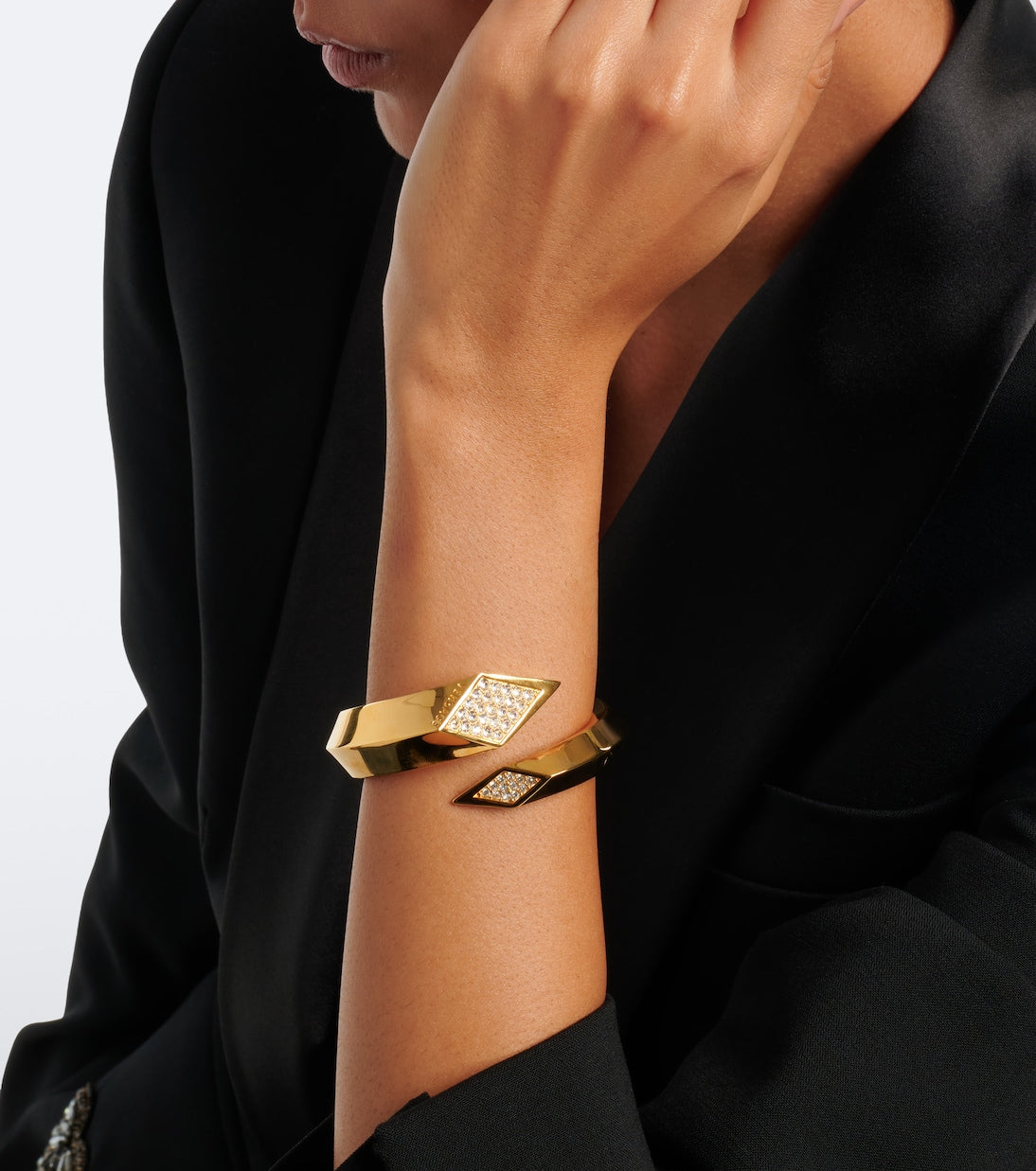 Versace - Blade crystal-embellished cuff bracelet