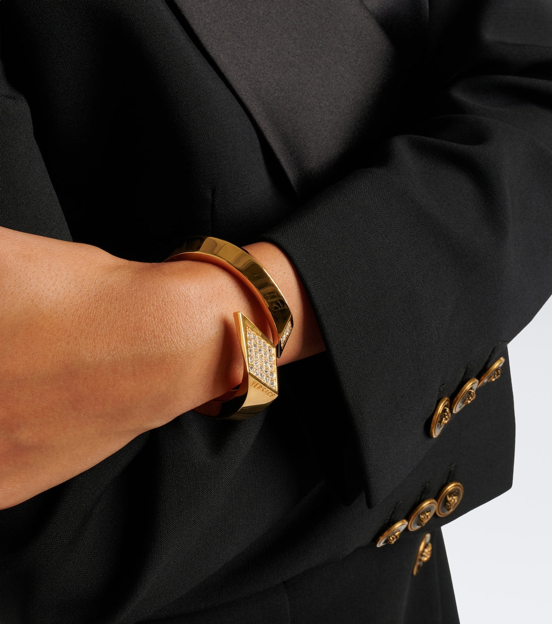 Versace - Blade crystal-embellished cuff bracelet