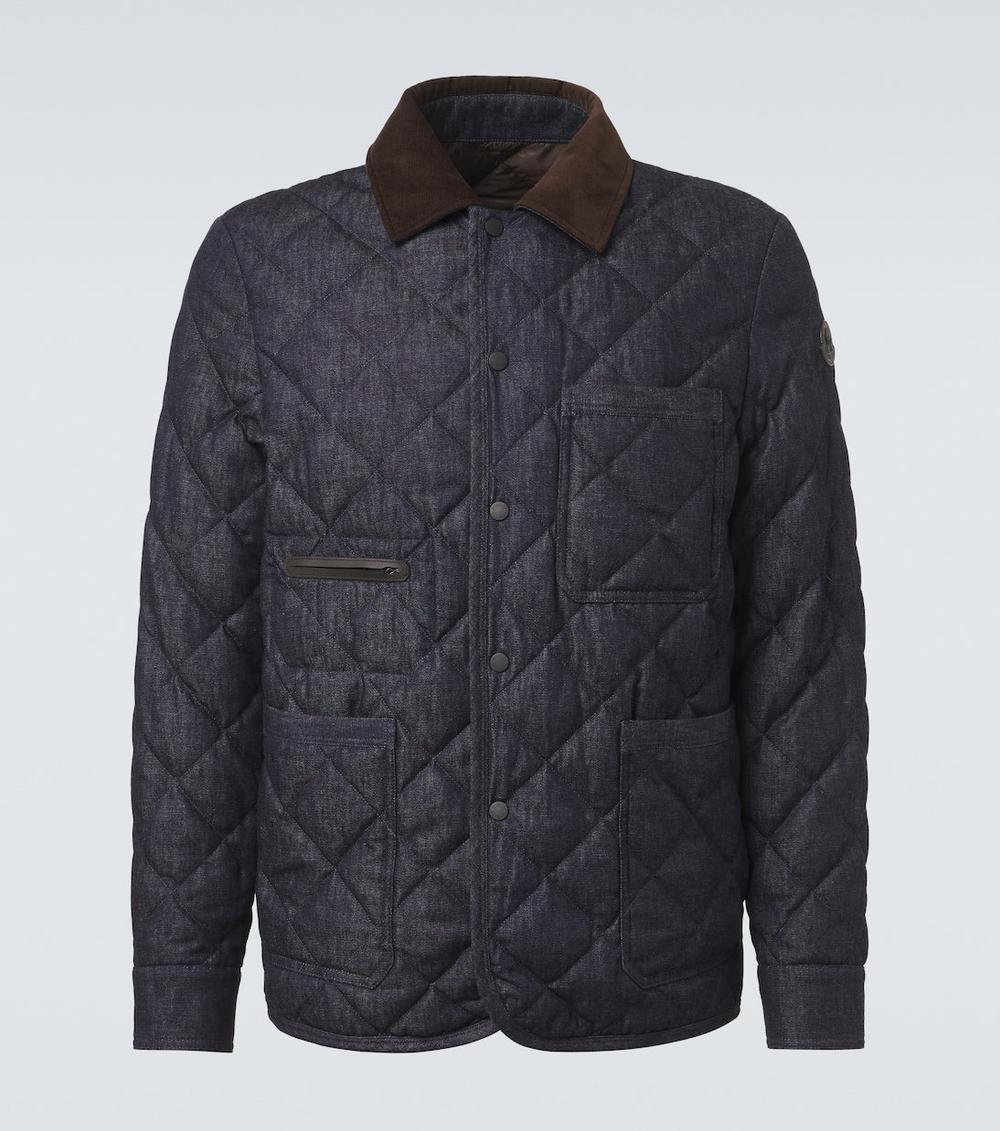 Moncler - Quilted denim down jacket