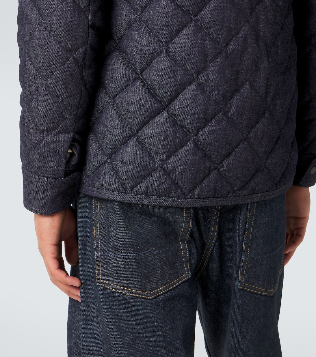 Moncler - Quilted denim down jacket