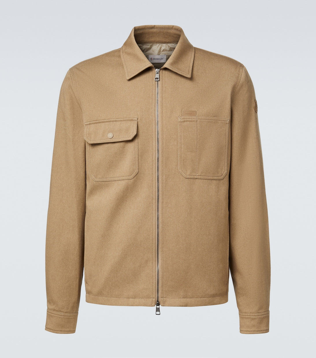 Moncler - Leather-trimmed cotton jacket