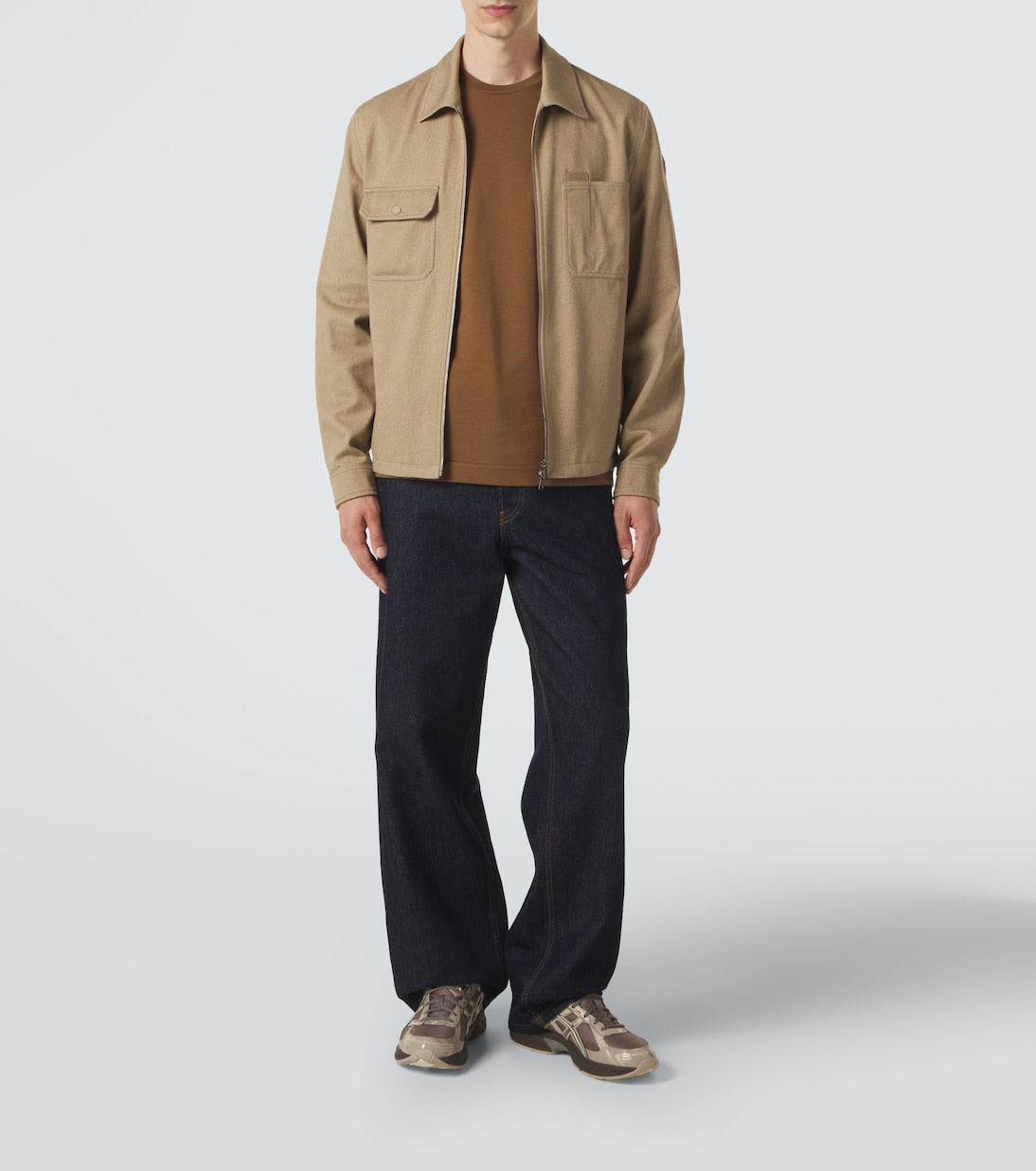 Moncler - Leather-trimmed cotton jacket