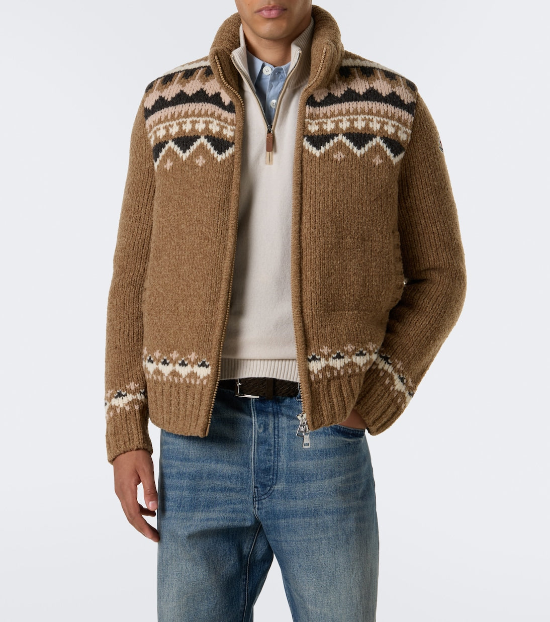 Moncler - Jacquard wool-blend down jacket