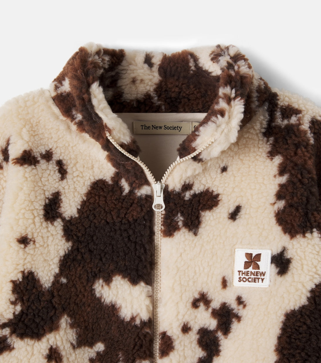 The New Society - Wynn cow-print fleece jacket