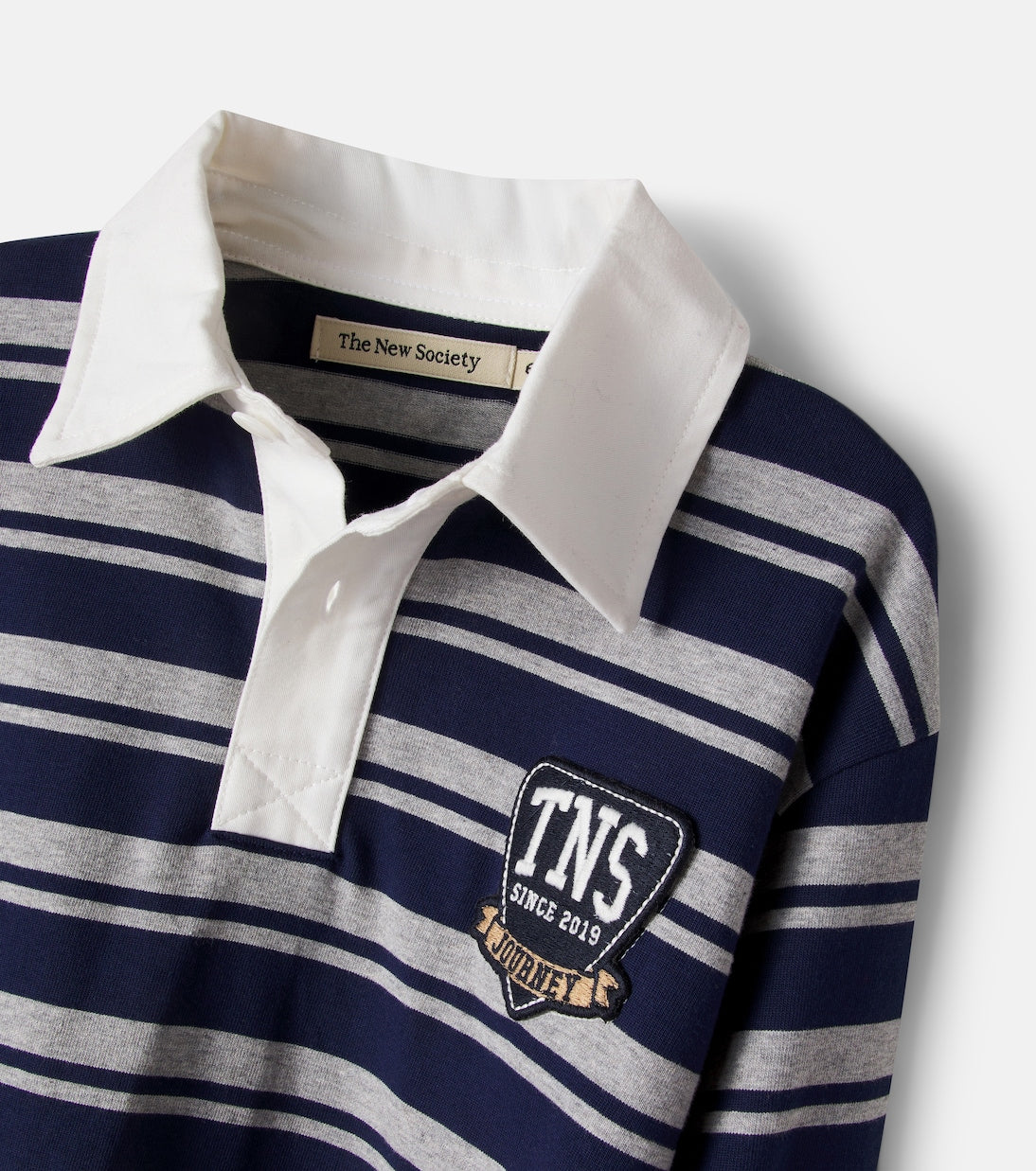 The New Society - Glowee striped cotton polo shirt